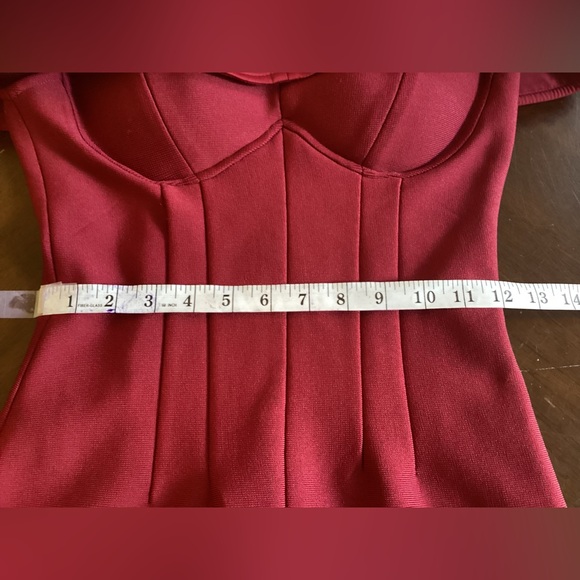 WN SZ M RED BODY CON MAXI DRESS - Picture 10 of 15